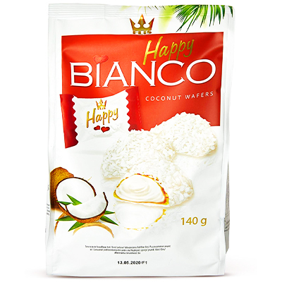 HAPPY BINCO COCONUT WAFERS 140G