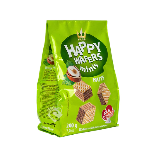 HAPPY WAFERS MINIS NUTS 200G